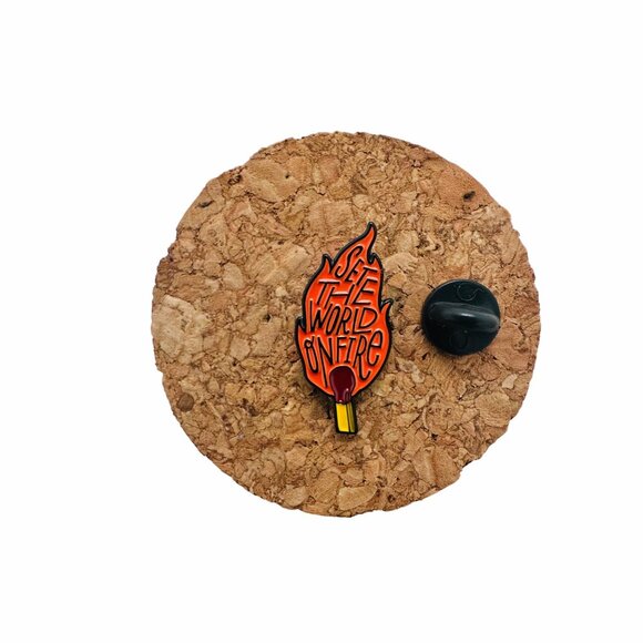 ⭐Cartoon Set the world on fire Enamel Pin Matches Flame Blaze Brooch Bag Clothes - Picture 2 of 5